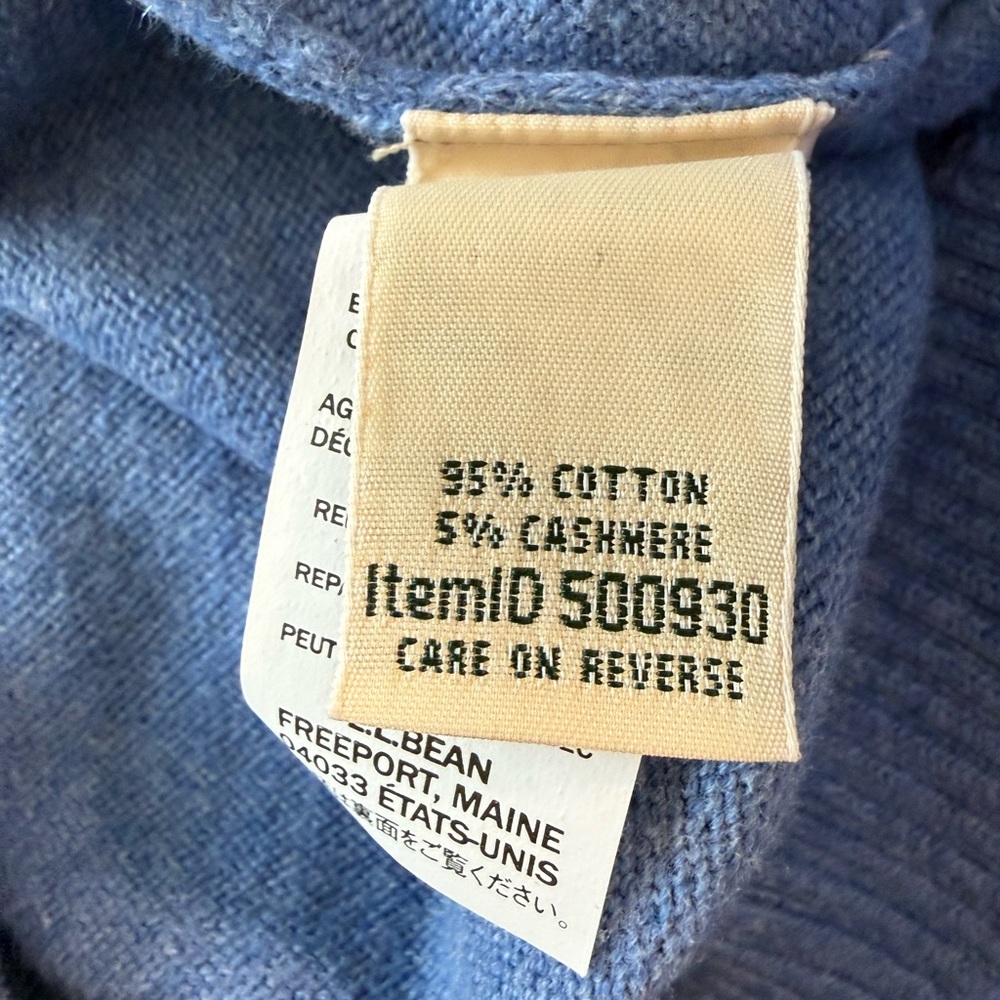 L.L.Bean Cotton Cashmere Turtleneck Sweater Blue Plus Size IX 1X - Picture 10 of 13